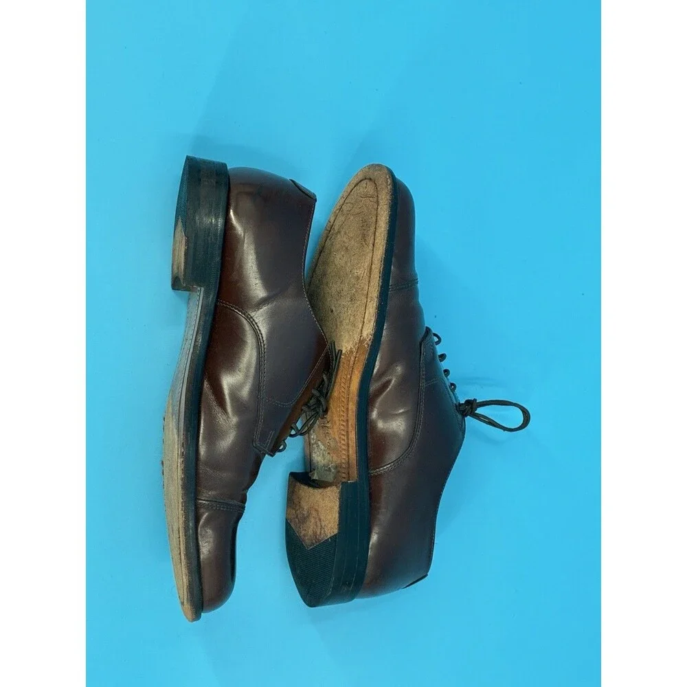 Cole Haan Men’s 8.5 D C02838 Brown Burgundy Leather Cap Toe Oxford Dress Shoes